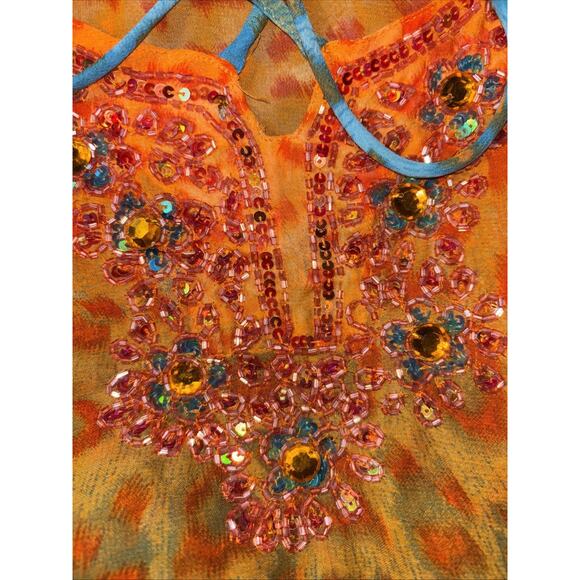 Aqua Blue Sz 3X Swim Coverup Embroidered Animal Print NWOT - Picture 7 of 9